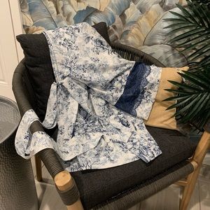 Cacique Womens Plus size 14/16 Floral Robe with Kimono Sleeves